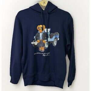Polo Ralph Lauren Fleece Hoodie Sweatshirt Polo Aviator Jeep Bear Size S